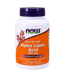 NOW Foods - Alpha Lipoic Acid with Grape Seed Extract & Bioperine 600mg - 120 vcaps