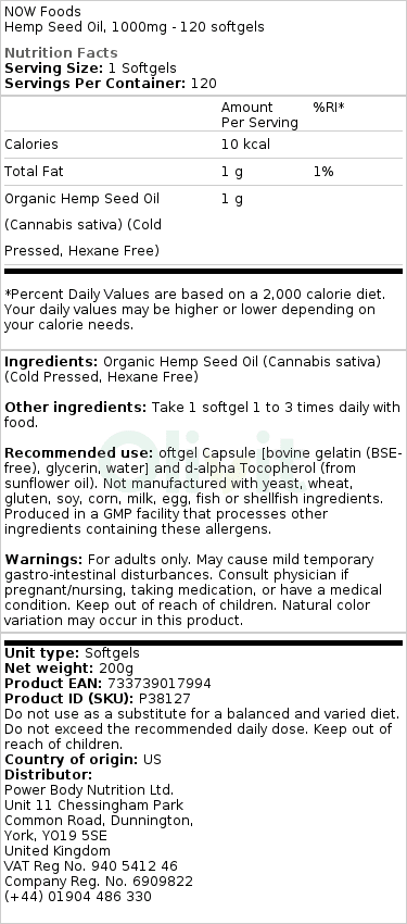 1000mg - 120 softgels