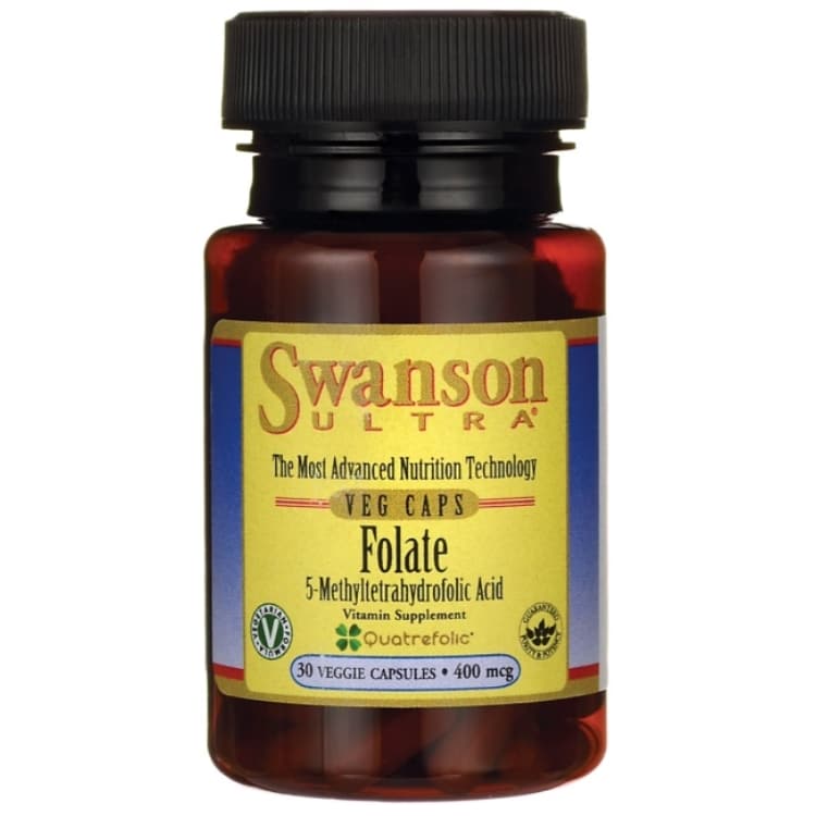 Swanson - Folate (5-Methyltetrahydrofolic Acid) 400mcg - 30 vcaps