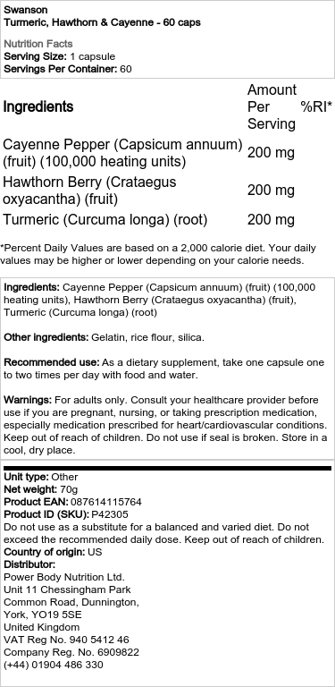 Hawthorn & Cayenne - 60 caps