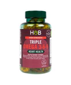 Holland & Barrett - Høj Styrke Triple Omega 3-6-9 - 60 kapsler