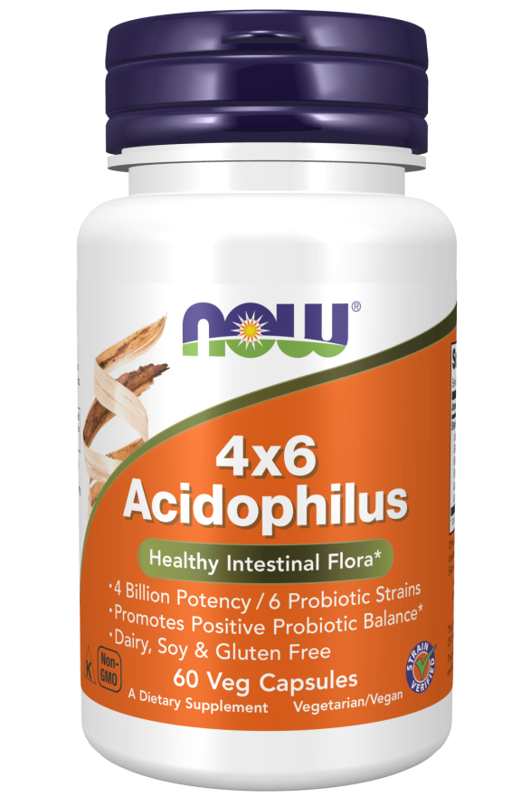 NOW Foods - Acidophilus 4X6 - 60 kapsler