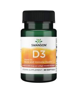 SWANSON Vitamin D-3 4000IU 90 kapsler